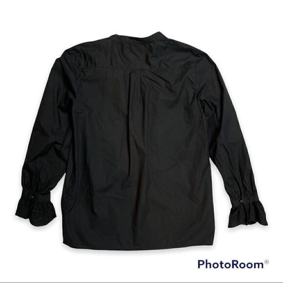J. Crew Eyelet Cuff Top in Black, size XS- VGUC - Picture 2 of 4